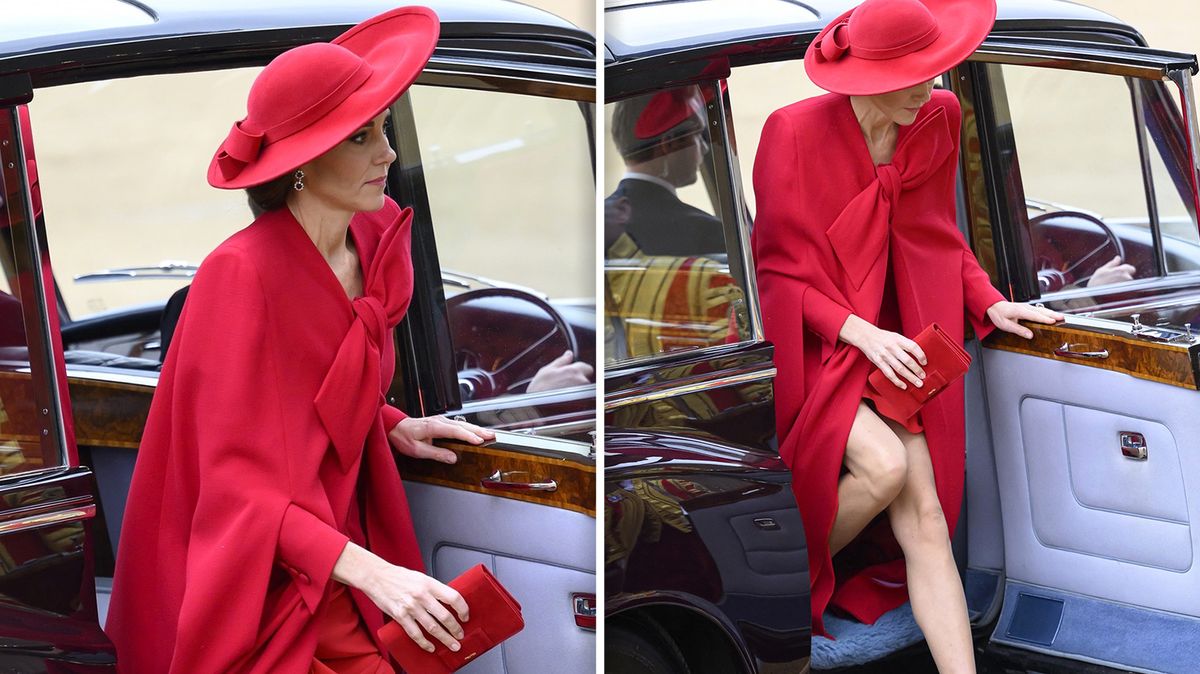Princezna Kate jako Červená Karkulka: Při vystupování z auta odhalila dlouhé nožky v celé jejich kráse!